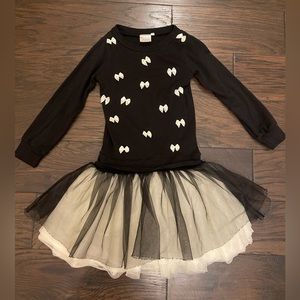 Ooh! La, La! Couture Black Champagne Bows Tutu Tulle Dress Size 12 Girls, VGUC
